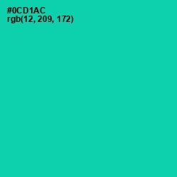 #0CD1AC - Caribbean Green Color Image