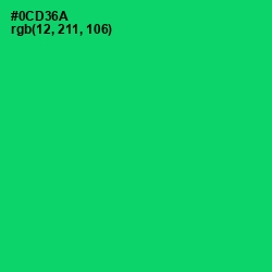 #0CD36A - Malachite Color Image