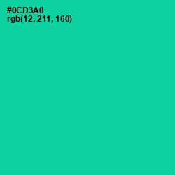 #0CD3A0 - Caribbean Green Color Image