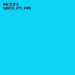 #0CD3F8 - Bright Turquoise Color Image