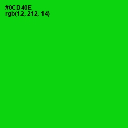 #0CD40E - Green Color Image
