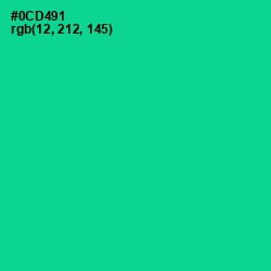 #0CD491 - Caribbean Green Color Image