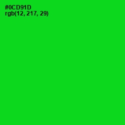 #0CD91D - Green Color Image