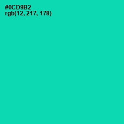 #0CD9B2 - Caribbean Green Color Image