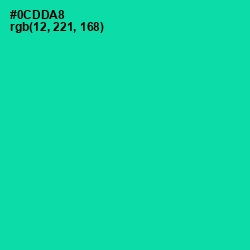 #0CDDA8 - Caribbean Green Color Image