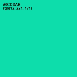 #0CDDAB - Caribbean Green Color Image