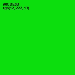 #0CDE0D - Green Color Image
