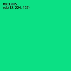 #0CE085 - Caribbean Green Color Image