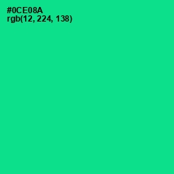 #0CE08A - Caribbean Green Color Image