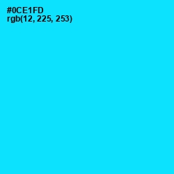 #0CE1FD - Cyan / Aqua Color Image