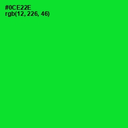 #0CE22E - Green Color Image