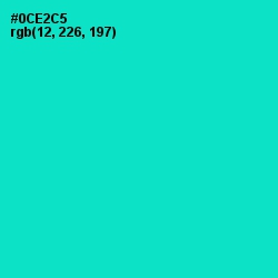 #0CE2C5 - Bright Turquoise Color Image