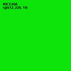 #0CE40A - Green Color Image