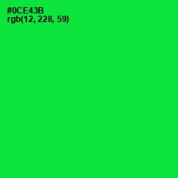 #0CE43B - Green Color Image