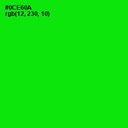 #0CE60A - Green Color Image