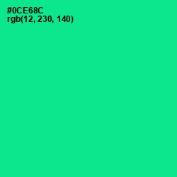 #0CE68C - Caribbean Green Color Image