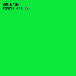 #0CE73B - Green Color Image