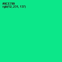 #0CE789 - Caribbean Green Color Image