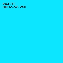 #0CE7FF - Cyan / Aqua Color Image