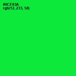 #0CE93A - Green Color Image