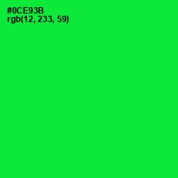 #0CE93B - Green Color Image