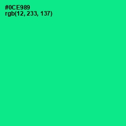 #0CE989 - Caribbean Green Color Image