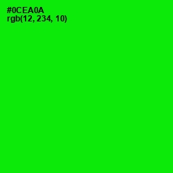 #0CEA0A - Green Color Image