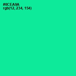 #0CEA9A - Caribbean Green Color Image