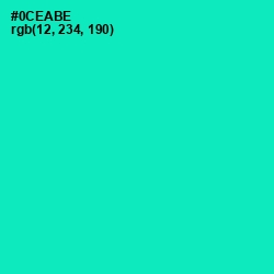 #0CEABE - Caribbean Green Color Image