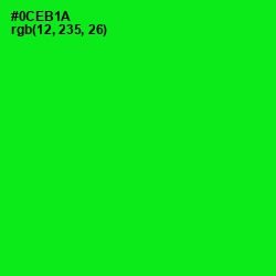 #0CEB1A - Green Color Image