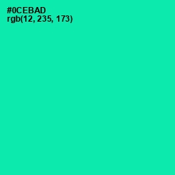 #0CEBAD - Caribbean Green Color Image
