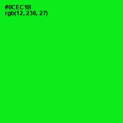 #0CEC1B - Green Color Image