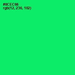 #0CEC66 - Spring Green Color Image