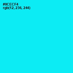 #0CECF4 - Cyan / Aqua Color Image