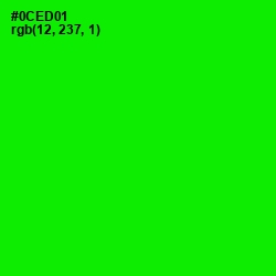 #0CED01 - Green Color Image