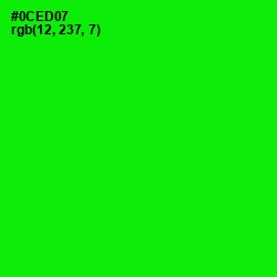 #0CED07 - Green Color Image