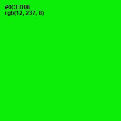 #0CED08 - Green Color Image