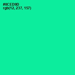 #0CED9D - Caribbean Green Color Image