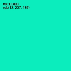 #0CEDBD - Caribbean Green Color Image