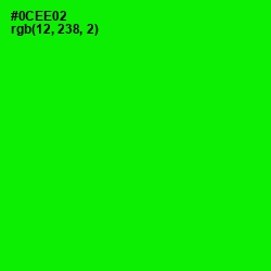 #0CEE02 - Green Color Image