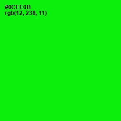 #0CEE0B - Green Color Image