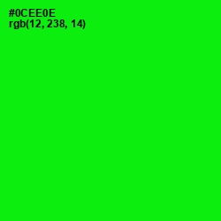 #0CEE0E - Green Color Image