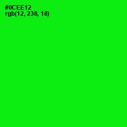 #0CEE12 - Green Color Image