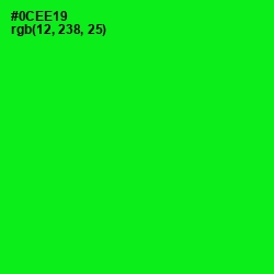 #0CEE19 - Green Color Image