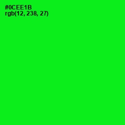 #0CEE1B - Green Color Image