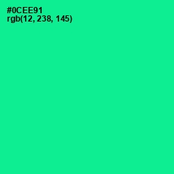 #0CEE91 - Caribbean Green Color Image