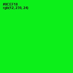 #0CEF18 - Green Color Image