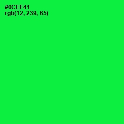 #0CEF41 - Malachite Color Image