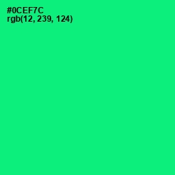 #0CEF7C - Spring Green Color Image