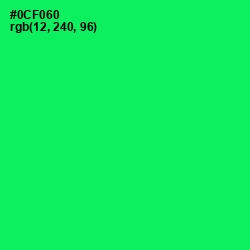 #0CF060 - Spring Green Color Image